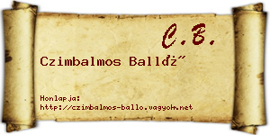 Czimbalmos Balló névjegykártya